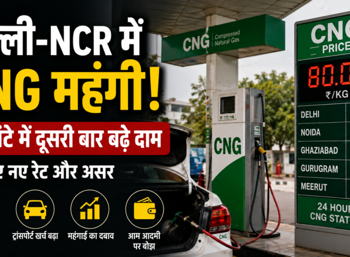 दिल्ली-NCR में CNG कीमत बढ़ोतरी के बाद CNG स्टेशन पर दिखाए गए नए रेट की तस्वीरI