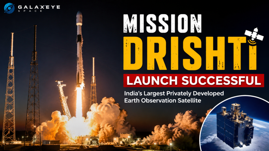 Mission Drishti लॉन्च के दौरान SpaceX Falcon 9 रॉकेट के साथ भारत के निजी Earth Observation Satellite की तस्वीरI