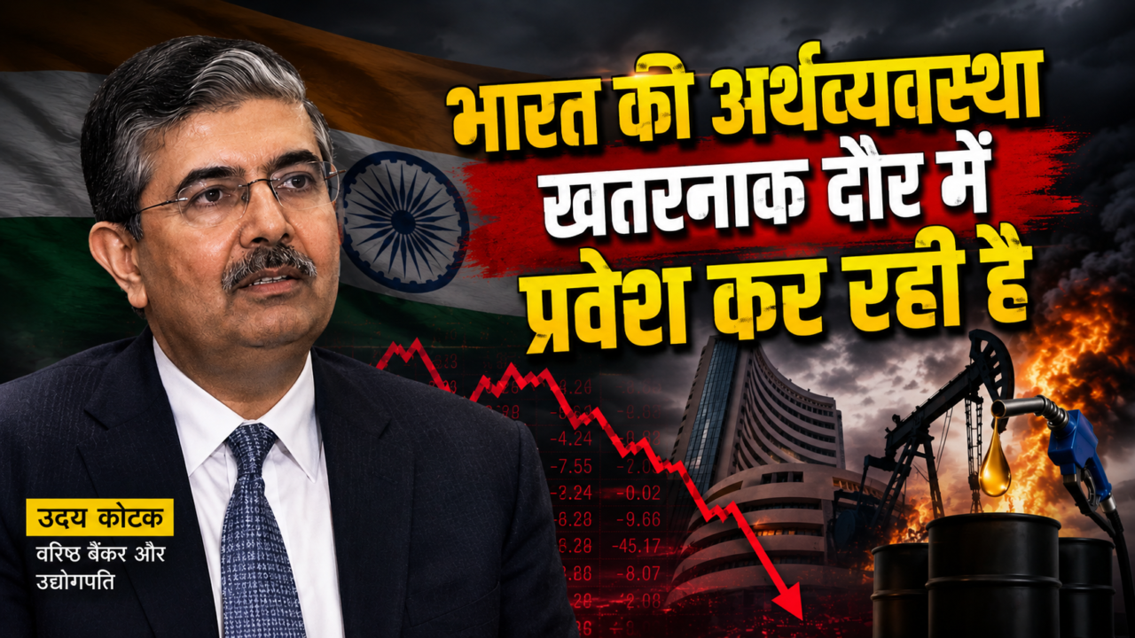 उदय कोटक की भारत की अर्थव्यवस्था पर चेतावनी, तेल संकट और गिरते शेयर बाजार को दर्शाती यथार्थवादी तस्वीर